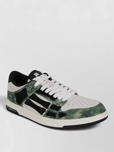 Amiri Low Top Camouflage Pattern Rubber Sole Sneakers In Black