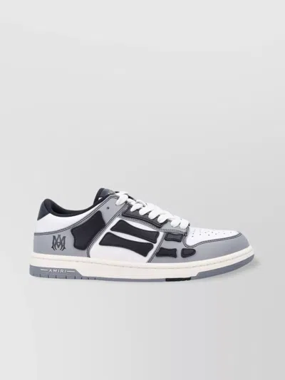 AMIRI LOW TOP LEATHER SNEAKERS WITH MONOGRAM PRINT