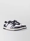 Amiri Low Top Leather Sneakers With Perforated Upper In Black
