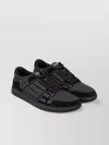 Amiri Low Top Sneakers Leather Suede Contrast Stitching Perforated Toe Box In Black
