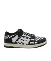 Amiri Checkered Skel Top Low Sneakers In Black