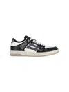 Amiri Skel Top Black Low Top Sneakers With Logo Patch On The Tongue And Logo Lettering On The Heel In Leat