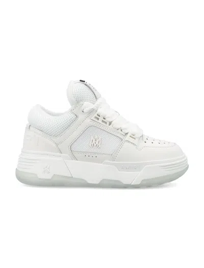 Amiri Low-top White Sneakers With Quilted Nubuck Tongue And Perforated Panels For Women