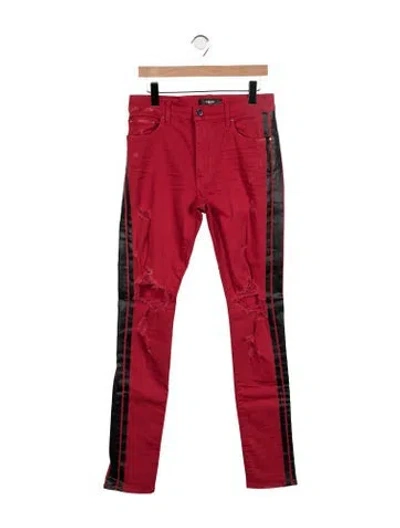 Pre-owned Amiri Low-rise Skinny Leg Jeans In Red