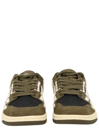 Amiri Low-top Textured Leather Panel Sneakers In Brown