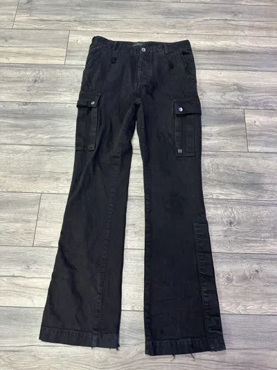 Pre-owned Amiri M65 Baggy Cargo Flare Black Denim Jeans