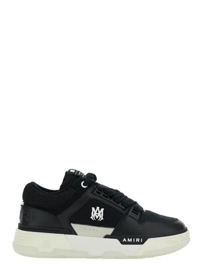 AMIRI AMIRI MEN BLACK LOW TOP SNEAKERS WITH LOGO PATCH ON THE TONGUE AND LOGO LETTERING ON THE HEEL IN LEA
