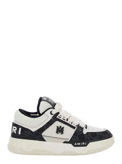 Amiri Multicolor Leather And Fabric Bandana Denim Ma-1 Trainers In Black