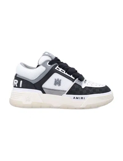 Amiri Multicolor Leather And Fabric Bandana Denim Ma-1 Sneakers In Black