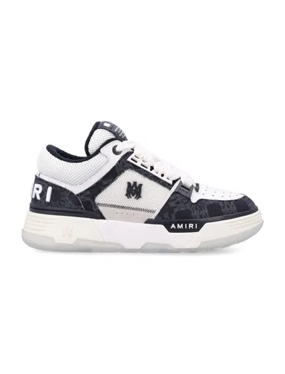 Amiri Multicolor Leather And Fabric Bandana Denim Ma-1 Trainers In Black