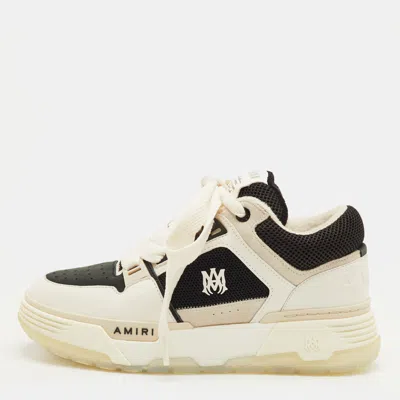 Pre-owned Amiri Ma-1 Size 42 White/black Leather Mesh And Suede Lace Up Sneakers