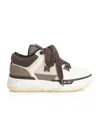Amiri Brown Low Top Sneakers With Logo Detail On The Side And Mesh Panels In Brown