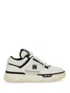 Amiri White And Black Chunky Sneakers With Logo Detail In Leather And Mixed Tech Fabrics Man