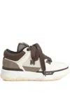 Amiri Brown Low Top Sneakers With Logo Detail On The Side And Mesh Panels In Brown