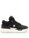 Amiri Black Low Top Sneakers With Logo Detail In Tech Fabric And Leather Man In Black