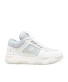 Amiri Two-tone Leather Skel Sneakers With Textured Finish In White