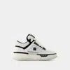 Amiri White And Black Chunky Sneakers With Logo Detail In Leather And Mixed Tech Fabrics Man