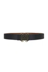 Amiri Black Belt With Logo Plaque On The Front In Leather Man In Black