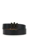 Amiri Black Belt With Logo Plaque On The Front In Leather Man In Black