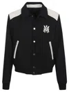Amiri Varsity Jacket With Embroidered Logo And Contrasting Panels In Black
