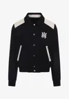 Amiri Tailored Wool And Leather Jacket With Zippered Pockets In Black
