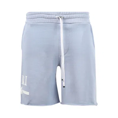 Pre-owned Amiri Ma Bar Logo Sweatshorts 'dusty Blue' | Men's Size Xs