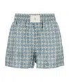 Amiri Printed Silk Shorts In Blue