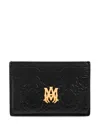 Amiri Black 'ma' Quad Leather Card Holder In Black