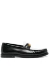 Amiri Leather Ma Chain Two-tone Loafers In 黑色