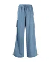 Amiri Side-stripe Chambray Pull-on Track Pants In Blue