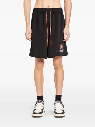 Amiri Polyester Bermuda Shorts Elastic Waistband Design In Black
