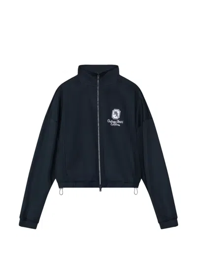 Amiri Ma Chateau Logo-print Zip-fastening Sweatshirt In Blue