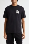 Amiri Black Crewneck T-shirt With Logo Print On The Front And Logo Lettering On The Rear In Cotton Man In Black
