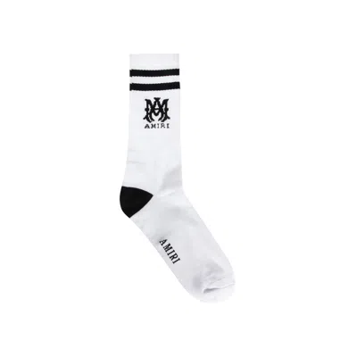 Pre-owned Amiri Ma Core Logo Socks 'white/black' | Men's Size 45