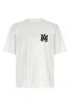 Amiri White Crewneck T-shirt With Logo Print On The Front And Logo Lettering On The Rear