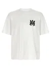 Amiri White Crewneck T-shirt With Logo Print On The Front And Logo Lettering On The Rear