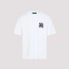 Amiri White Crewneck T-shirt With Logo Print On The Front And Logo Lettering On The Rear In Cotton M In White