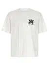 Amiri White Crewneck T-shirt With Logo Print On The Front And Logo Lettering On The Rear In White