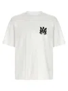 Amiri White Crewneck T-shirt With Logo Print On The Front And Logo Lettering On The Rear In White