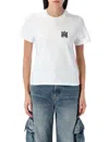 Amiri Logo T-shirt With Ribbed Crew Neck In White