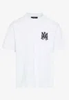Amiri White Crewneck T-shirt With Logo Print On The Front And Logo Lettering On The Rear In Cotton M In White