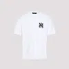 Amiri White Crewneck T-shirt With Logo Print On The Front And Logo Lettering On The Rear In Cotton M In White
