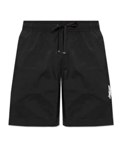 Amiri Logo Nylon Swim Shorts In Black