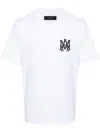 Amiri Men White Crewneck T-shirt With Logo Print On The Front And Logo Lettering On The Rear In Cott In White