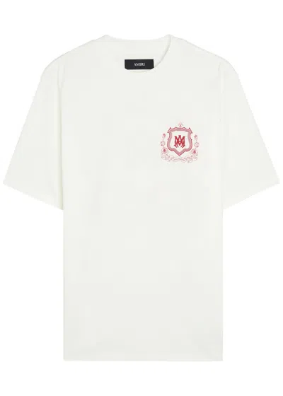 Amiri Ma Crest Logo-print Cotton T-shirt In White