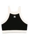 Amiri Cropped Tank Top Embroidered Logo In Black