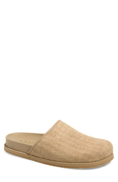 Amiri Ma Debossed Leather Clog In Neutral