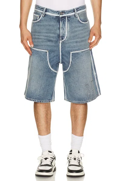 Amiri Ma Carpenter Denim Shorts In Blue
