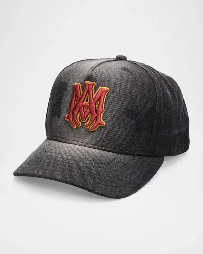 Amiri Ma Distressed Baseball Cap In Black