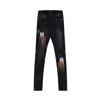 Pre-owned Amiri Ma Drip Skinny Jeans 'aged Black' | Men's Size 34